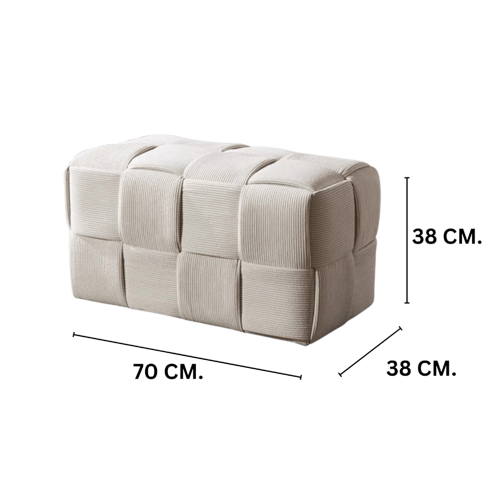 สตูลผ้าลูกฟูก MY DOLLS HOUSE COZY CUBE 70 ซม. สีขาว